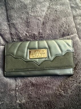 BlackCraft Cult Black Quilted Continental Wallet Gold Logo Gothic